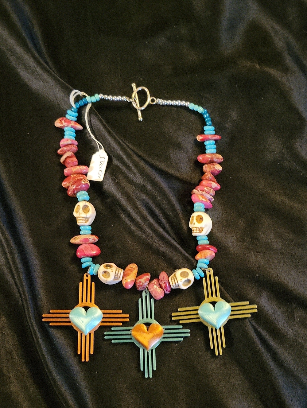 Zia Heart and Skull Necklace Choker